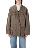 Marant Étoile Nevala cotton and linen jacket Dark Bronze