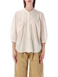 Sessùn Savi relaxed stripe shirt Sand Black Viscose