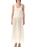 Sessùn Solao long sleeveless Ballerina dress Fleur De Sal Cotton
