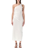 Sessùn Leite Asymmetric Jersey Dress White Viscose
