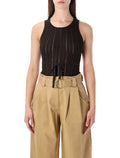 Sessùn Andrade cotton knit openwork bodysuit Espresso
