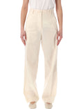 Dries Van Noten high-waist cotton trousers Ecru Pant