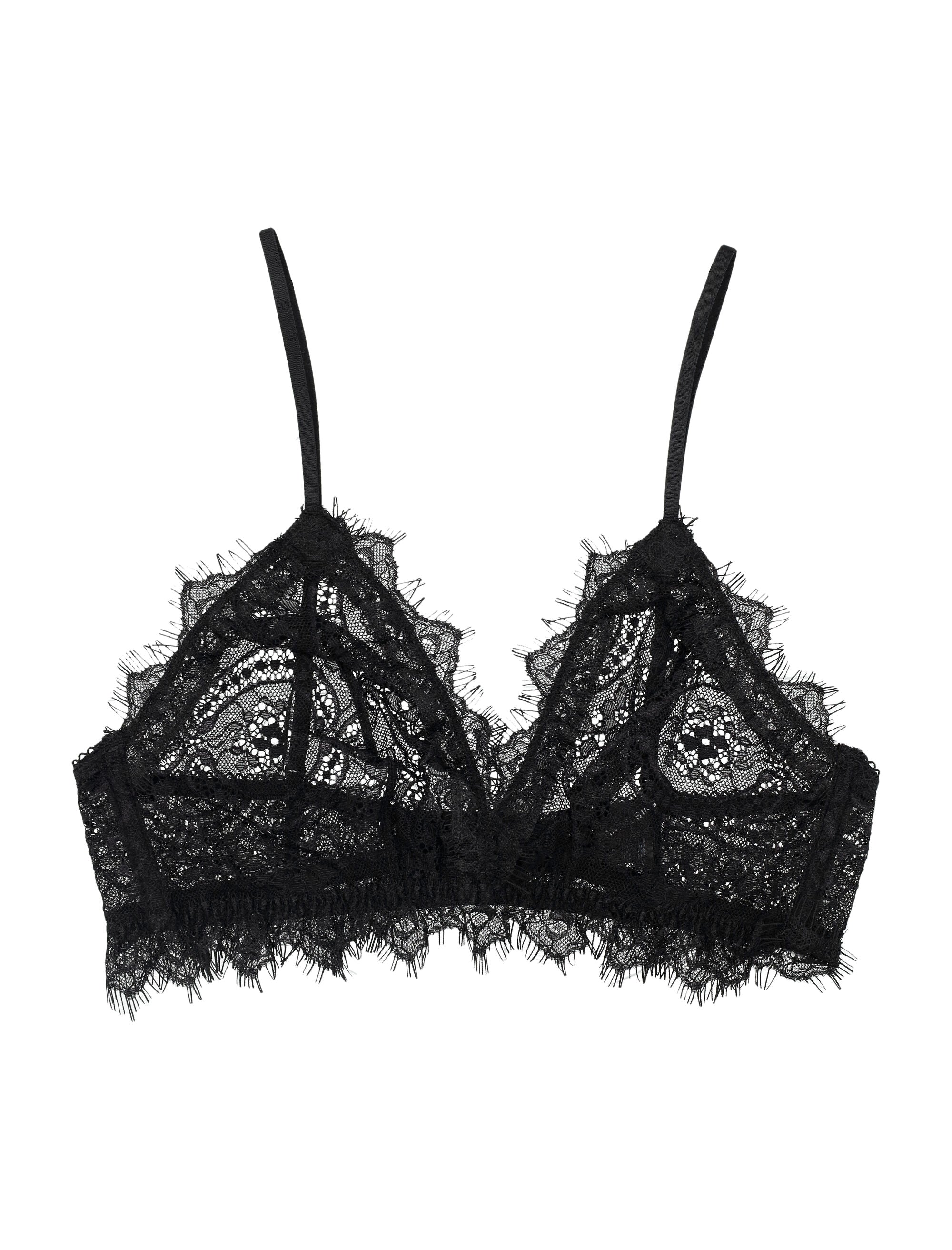 Black Lace Soft Bralette Nylon Bra