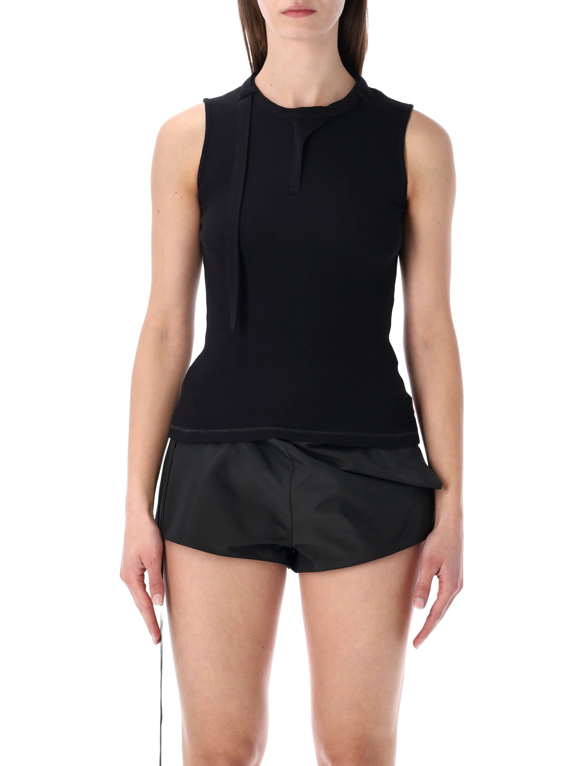 Diesel T-Iara sleeveless ribbed cotton top Nero