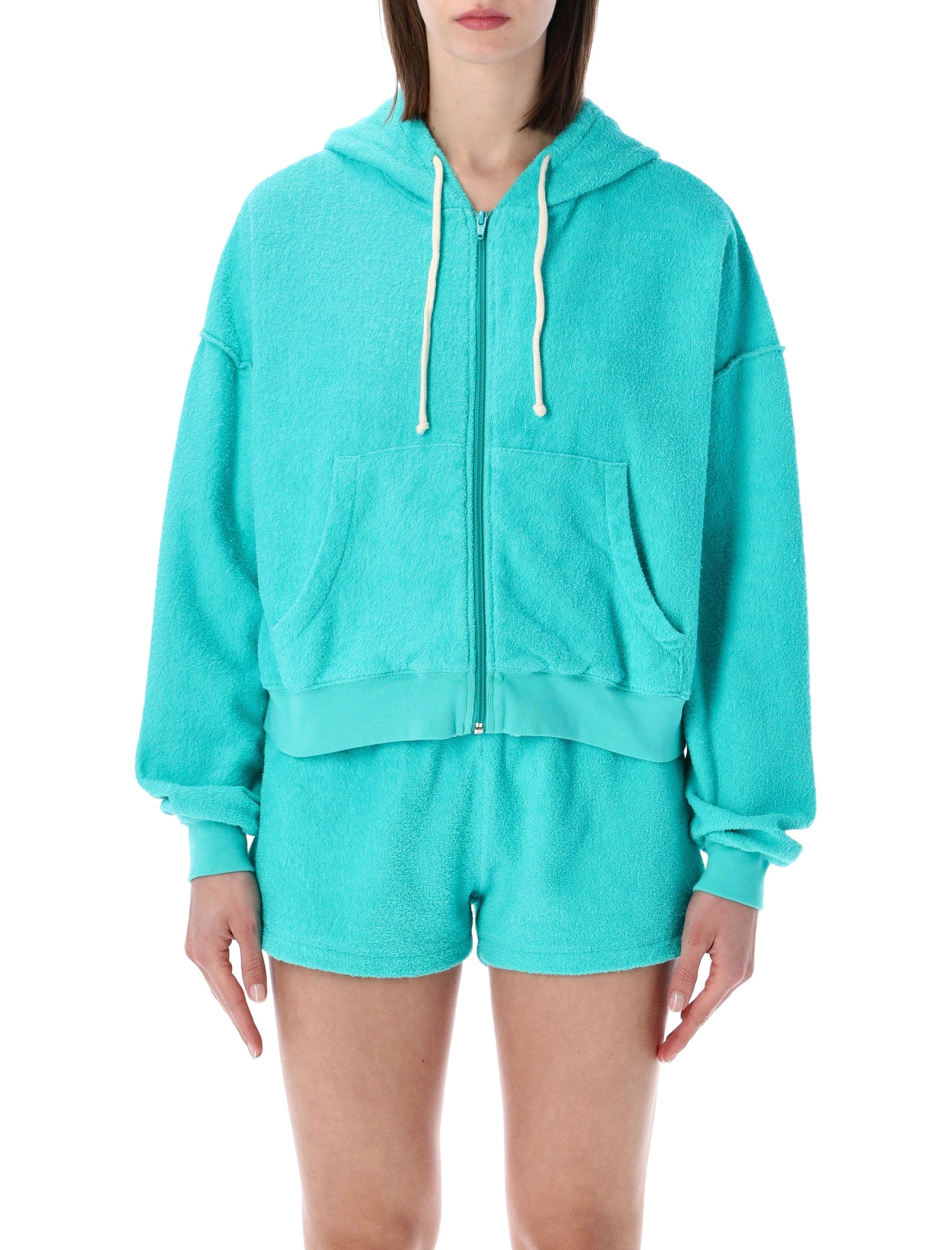 American Vintage Bobypark Hoodie Turquoise Cotton Sweatshirt