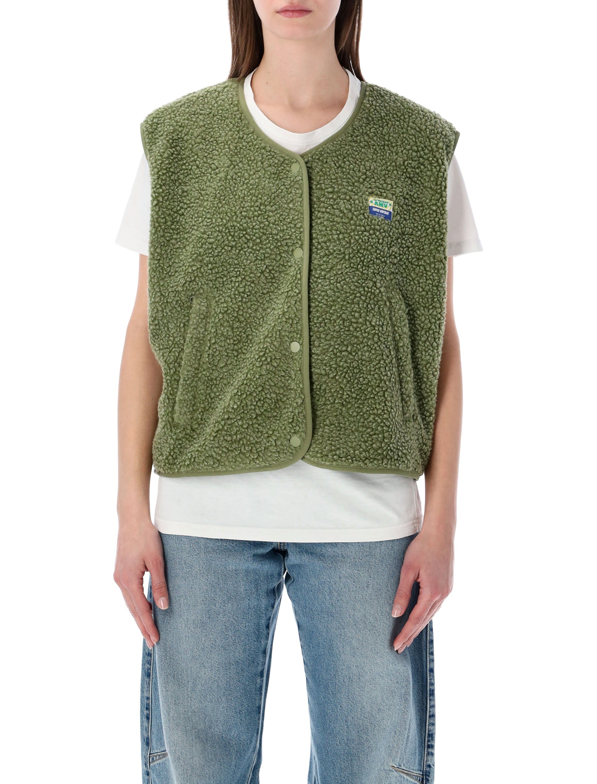 American Vintage Hoktown fleece vest Rive Military Green Polyester Fleeces