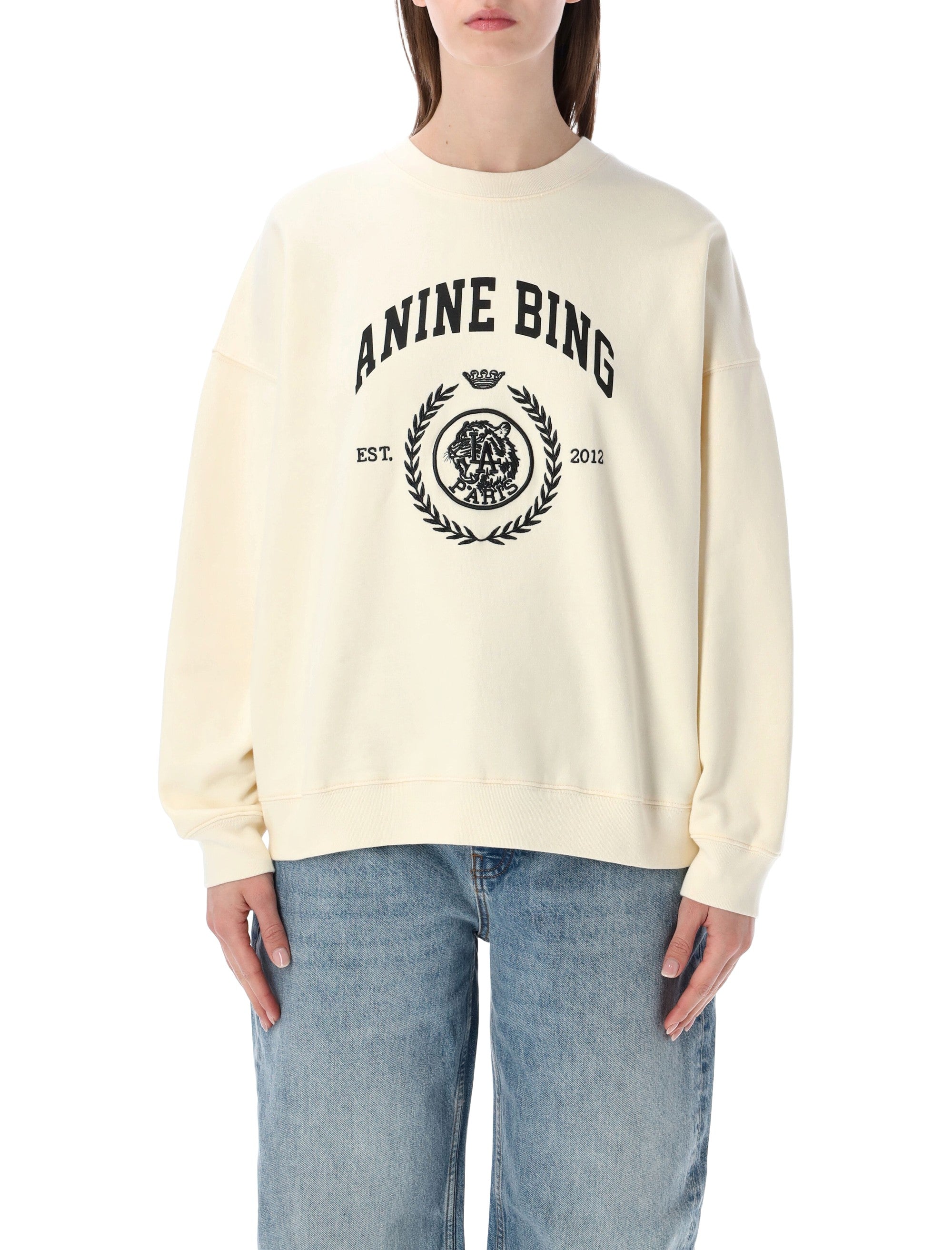 Anine Bing Miles cotton sweatshirt Cream