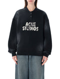 Acne Studios Logo Fleece Sweatshirt Black Organic Cotton