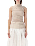 Soeur Irina draped sleeveless top Mastic Cotton