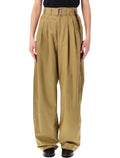 Soeur Cole wide cotton-lyocell pants Sable