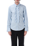 Ami Paris ruffled stripe shirt Azzurro Cotton