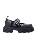 Ganni Cleated ballerina shoes Black Recycled Polyester Flat