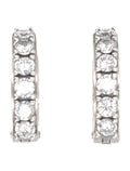 Emanuele Bicocchi Silver Crystal Hoop Earrings Clear Sterling