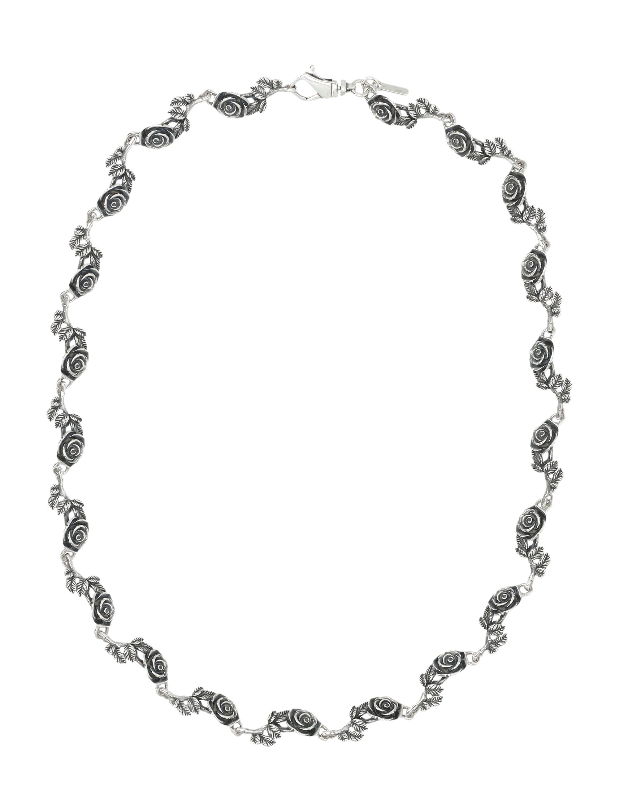 Emanuele Bicocchi Silver Multi Rose Necklace Sterling