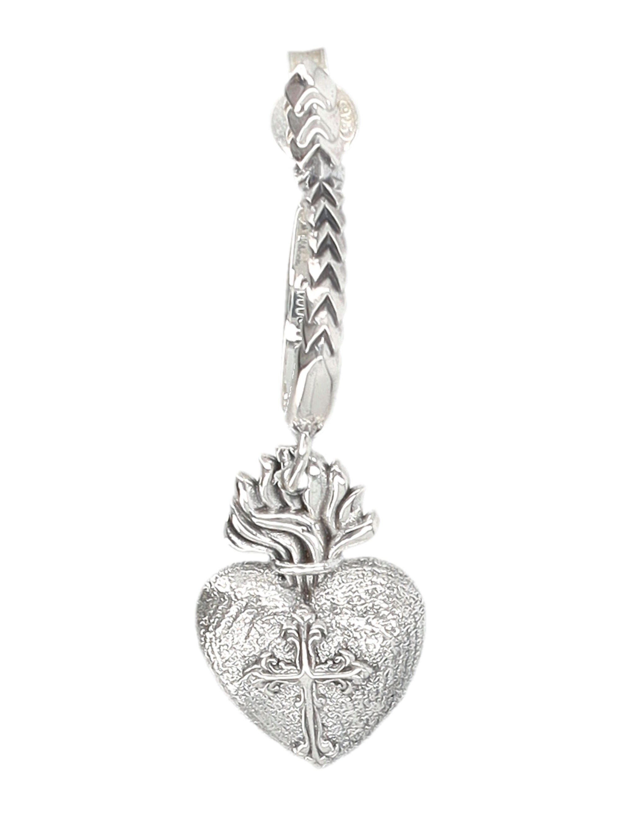 Emanuele Bicocchi Sacred Heart Silver Earring Sterling Earrings