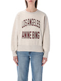 Anine Bing Harry Shrunken black sweatshirt Oatmeal Melange Cotton