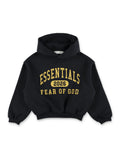 Essentials Fear of God Kids Classic Hoodie Vintage Black Cotton Fleece
