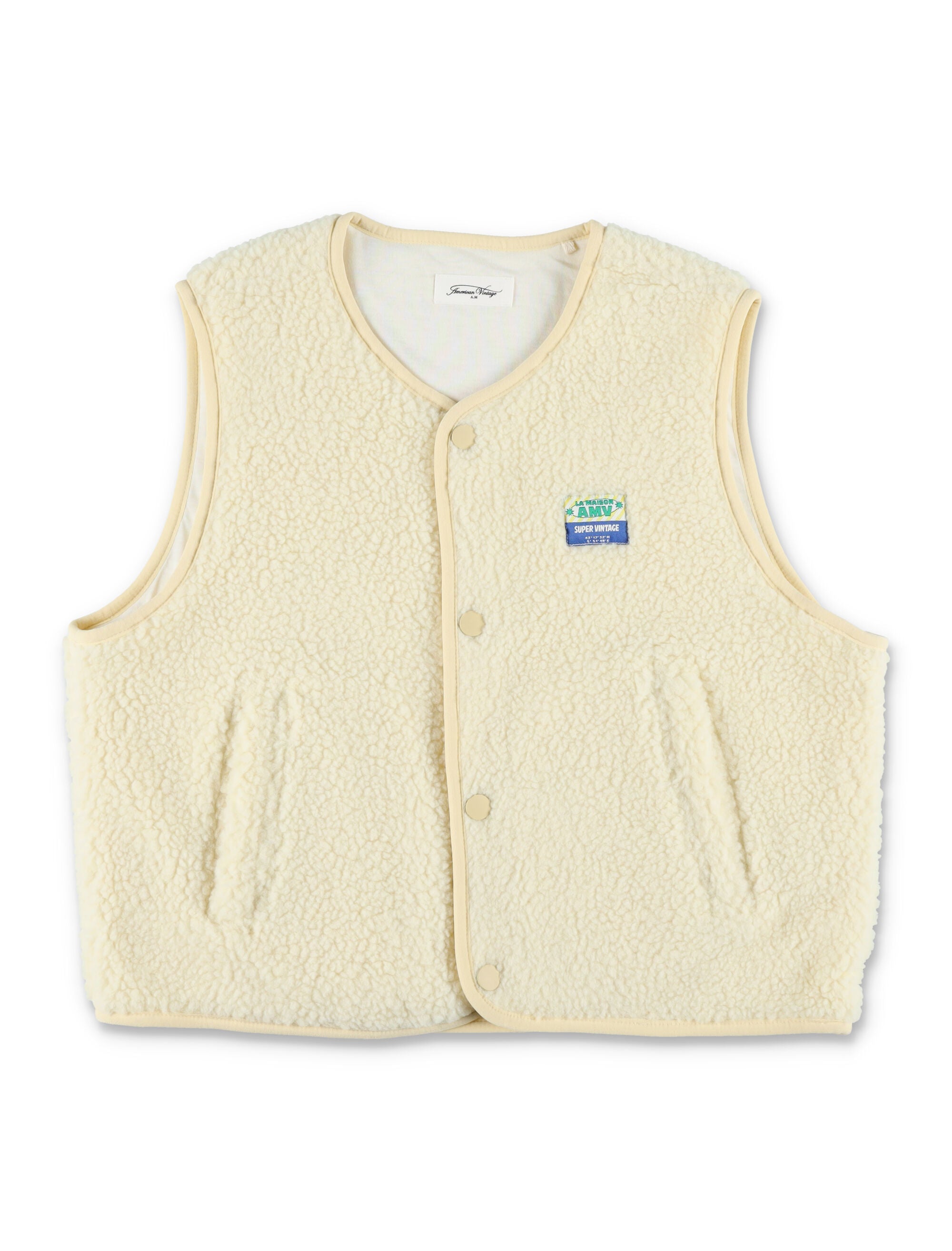American Vintage Hoktown yellow vest for kids Ecru Polyester