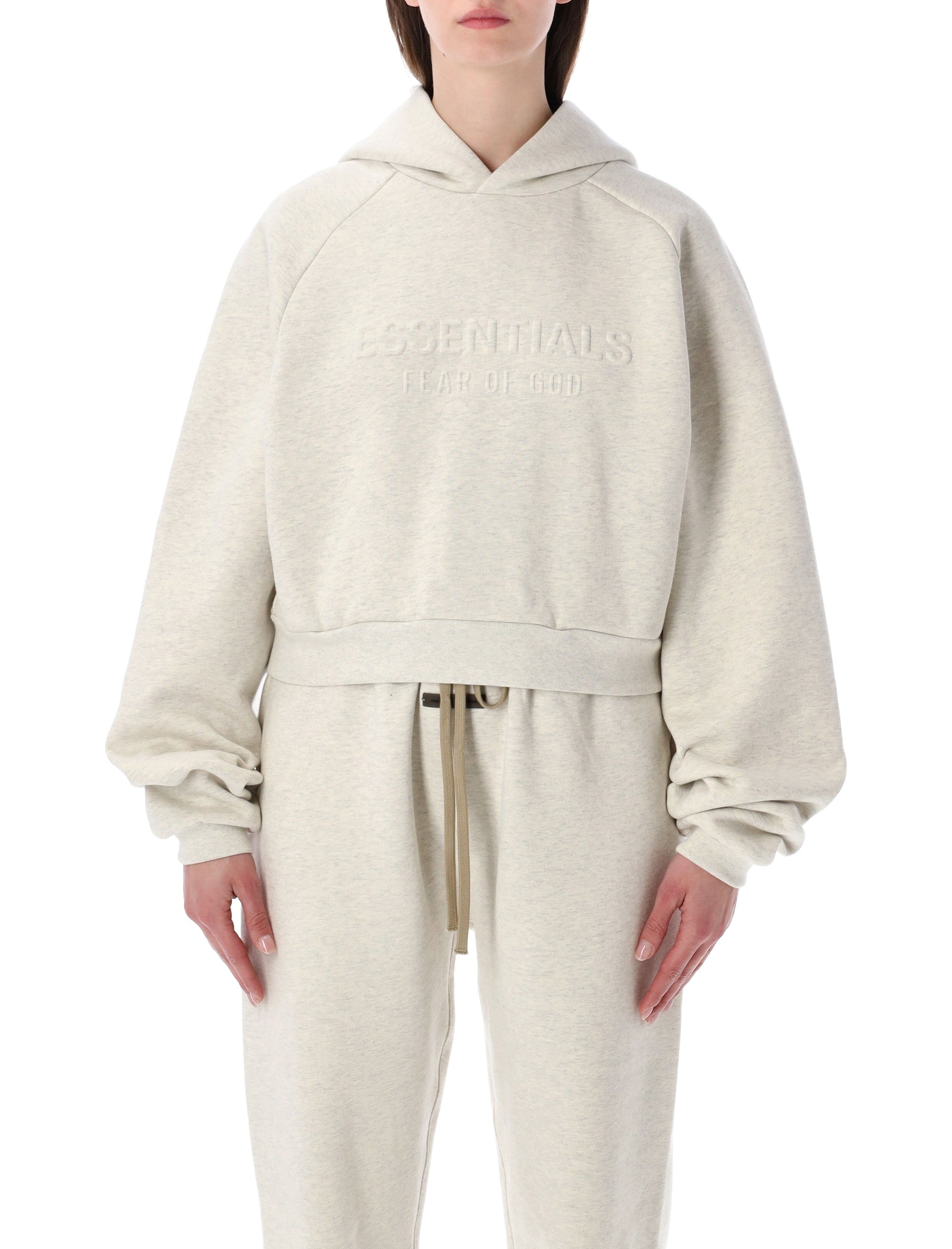 Essentials Fear of God beige 90s raglan hoodie Oatmeal Heater Cotton Sweatshirt