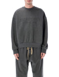 Fear of God Essentials Embossed crewneck grey Charcoal Heather Cotton Sweatshirt