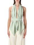 Alberta Ferretti draped scarf-effect top Green Viscose
