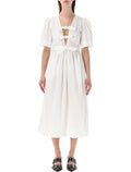 Ganni white cotton midi dress Birght Organic