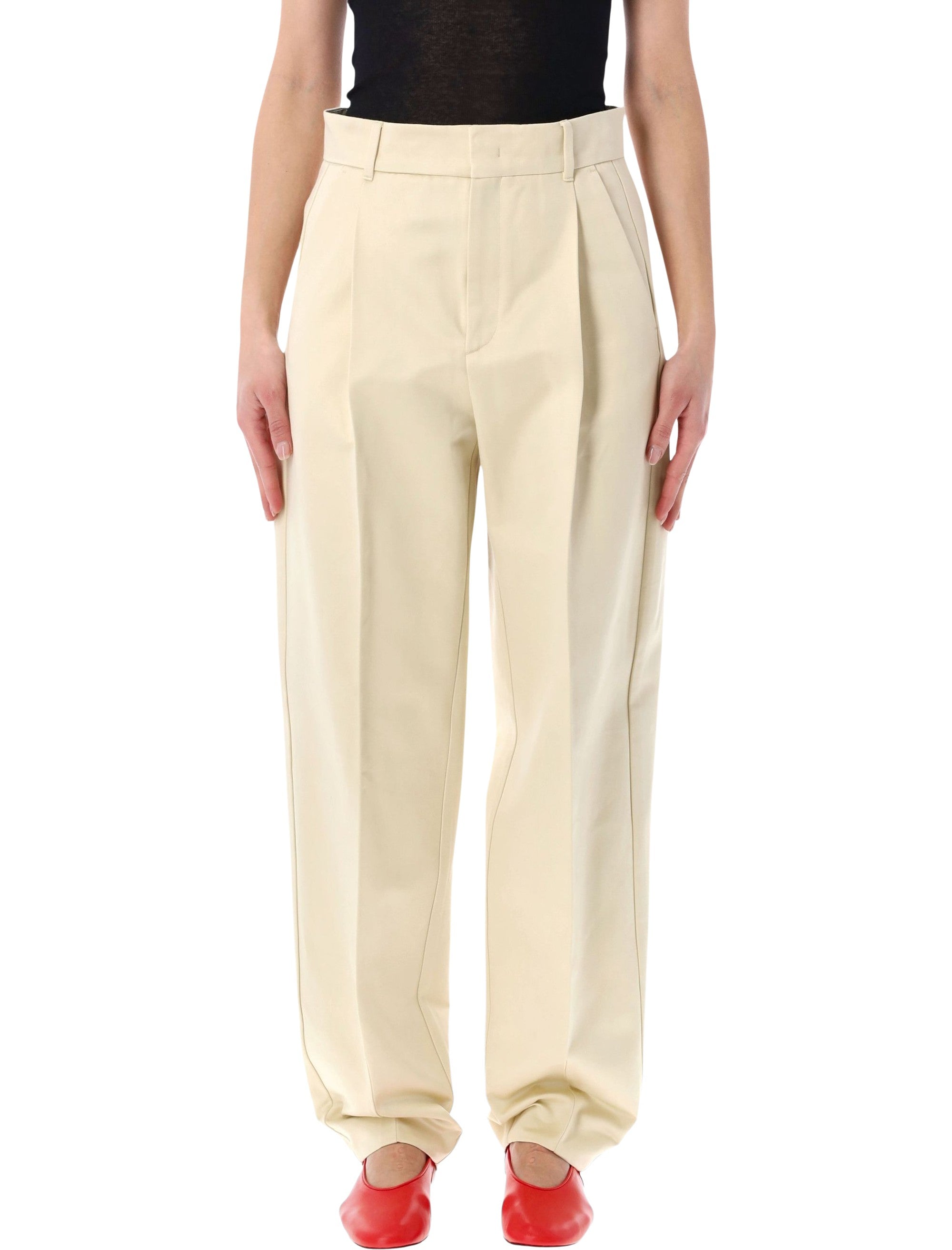 Soeur Graham tailored organic cotton pants Creme
