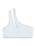 Lets Swim one-shoulder teardrop bikini top White Recycled Polyamide