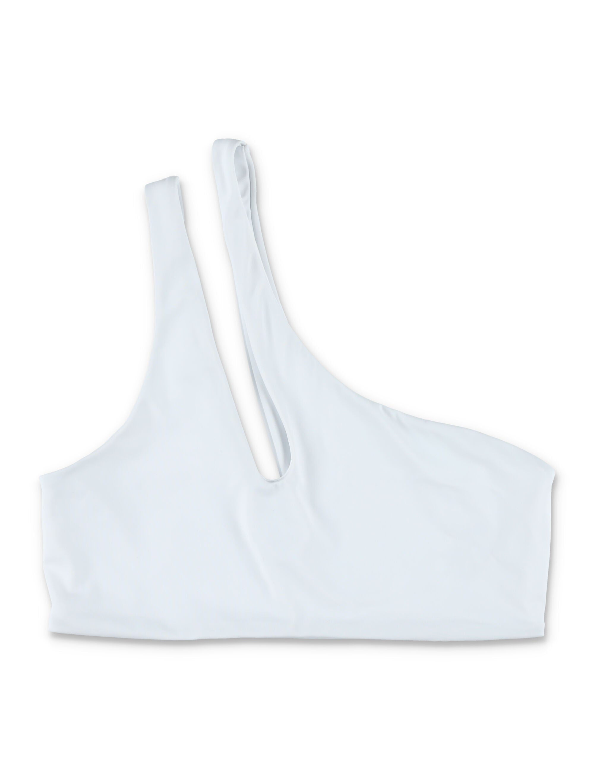 Lets Swim one-shoulder teardrop bikini top White Recycled Polyamide
