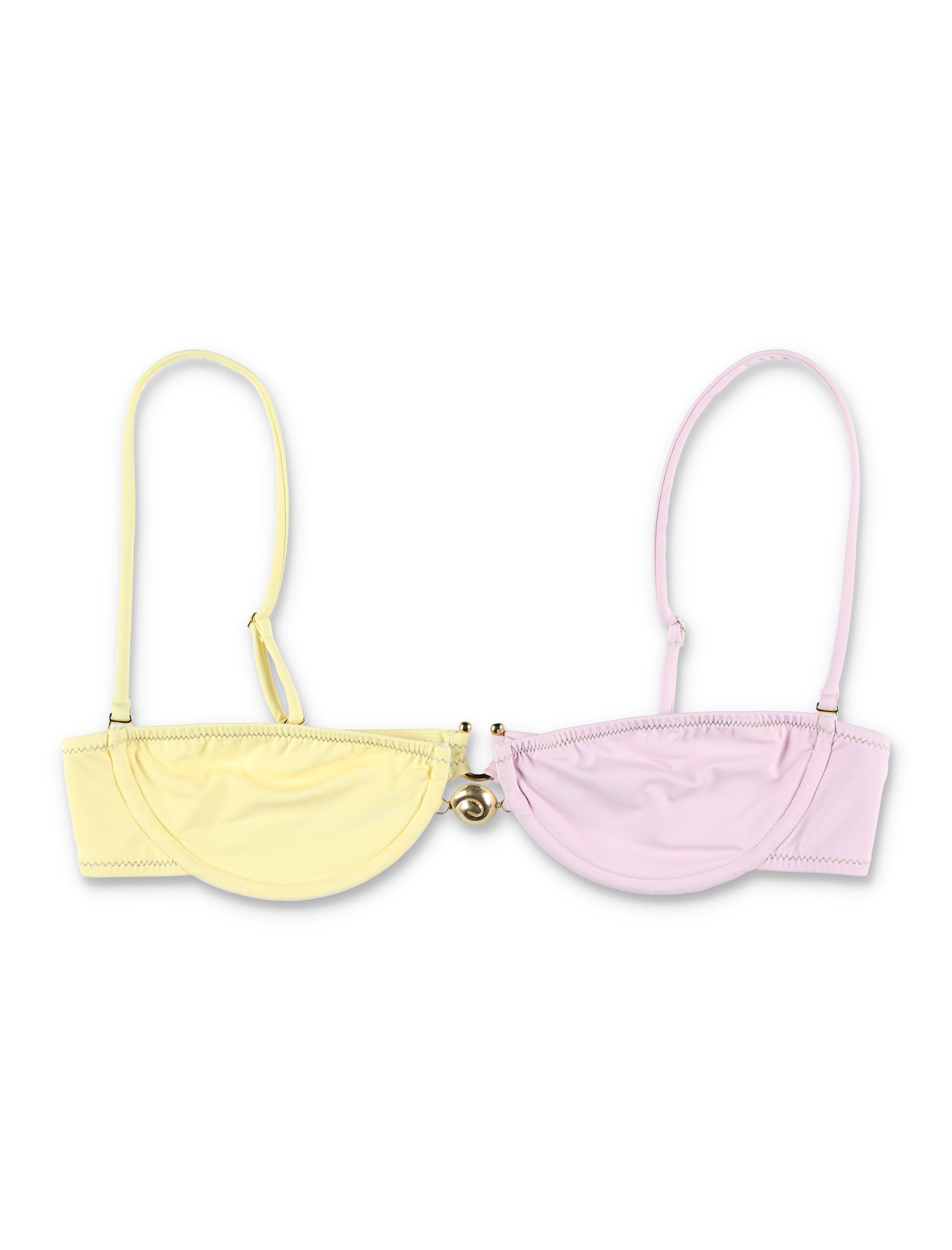 Reina Olga Hammond demi-cup bikini top Paste L Yellow Pink Polyamide