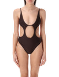 Swim by Di Riviera cut-out one-piece Chocolate Polyamide Swimwear
