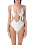 Swim by Di Riviera cut-out one-piece White Polyamide Swimwear