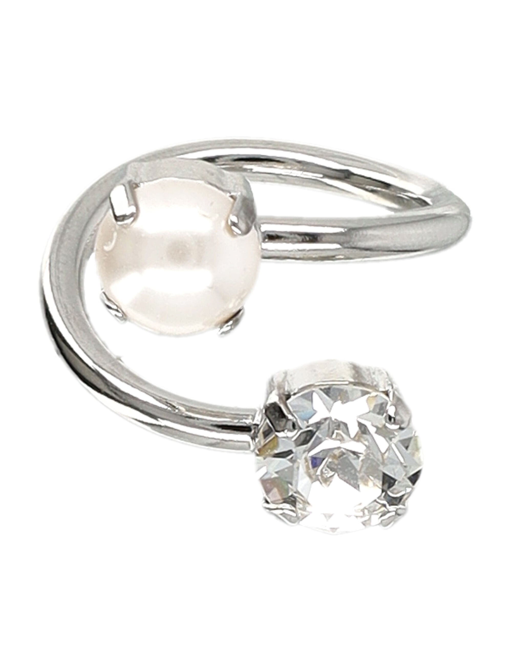 Justine Clenquet Annie Spiral Ring Silver Brass