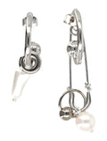 Justine Clenquet Ryder Hoop Earrings Palladium Brass