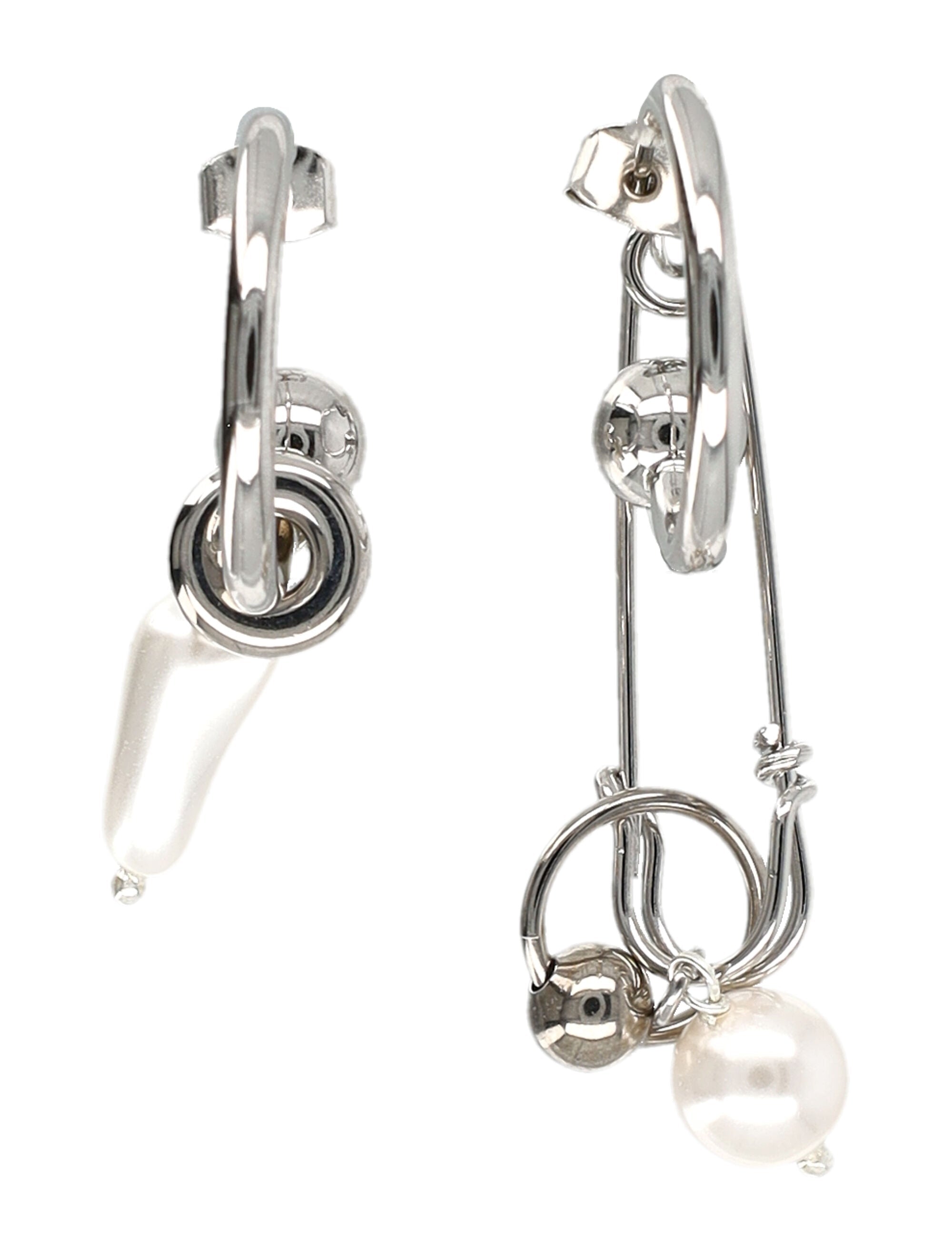Justine Clenquet Ryder Hoop Earrings Palladium Brass
