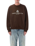 Sporty & Rich H&W Crest crewneck sweatshirt Chocolate Cotton
