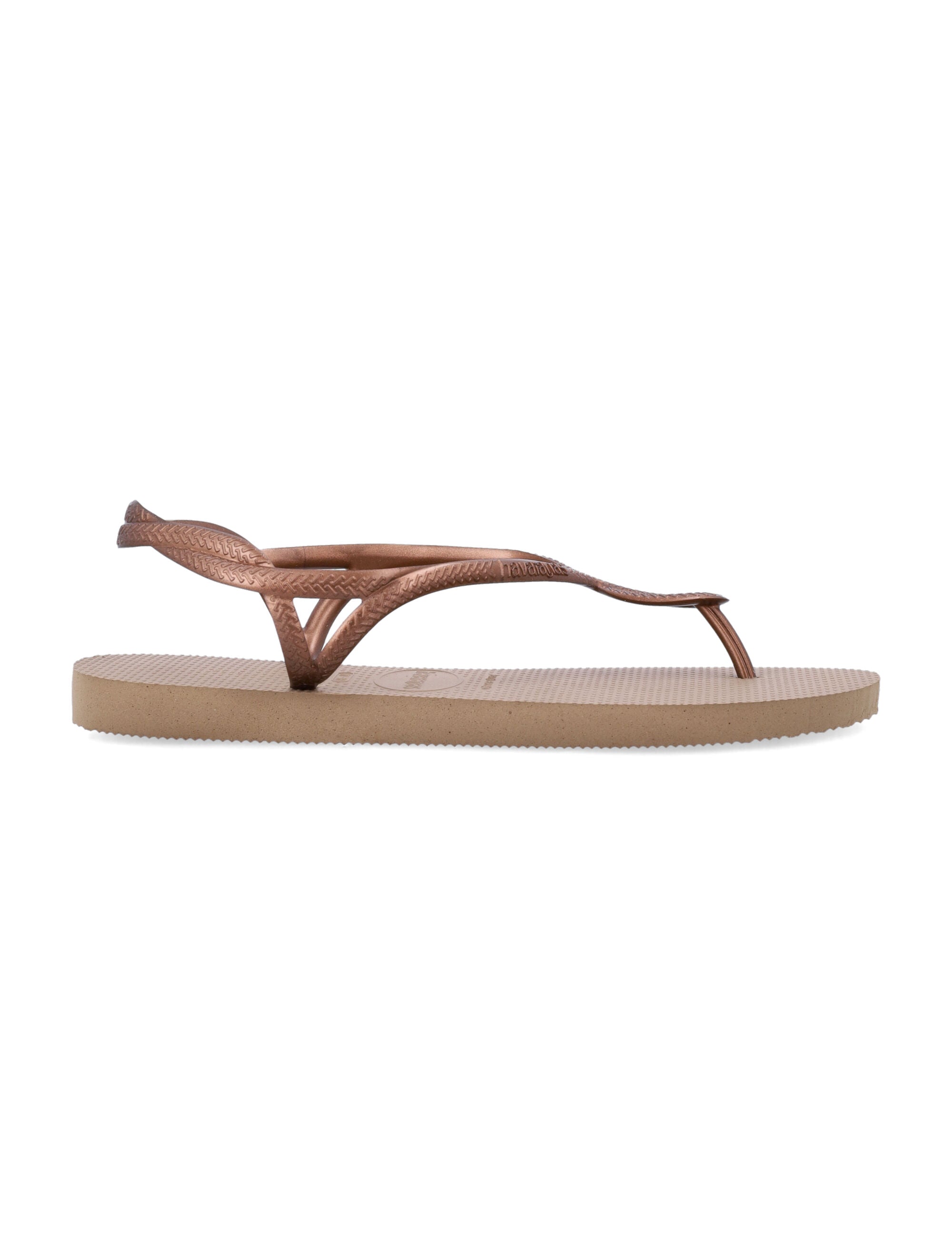 Havaianas Luna Braided Ankle Sandals Rose Gold Strap