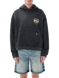 Represent Angel Border hoodie Stained Black Cotton Rib Sweatshirt