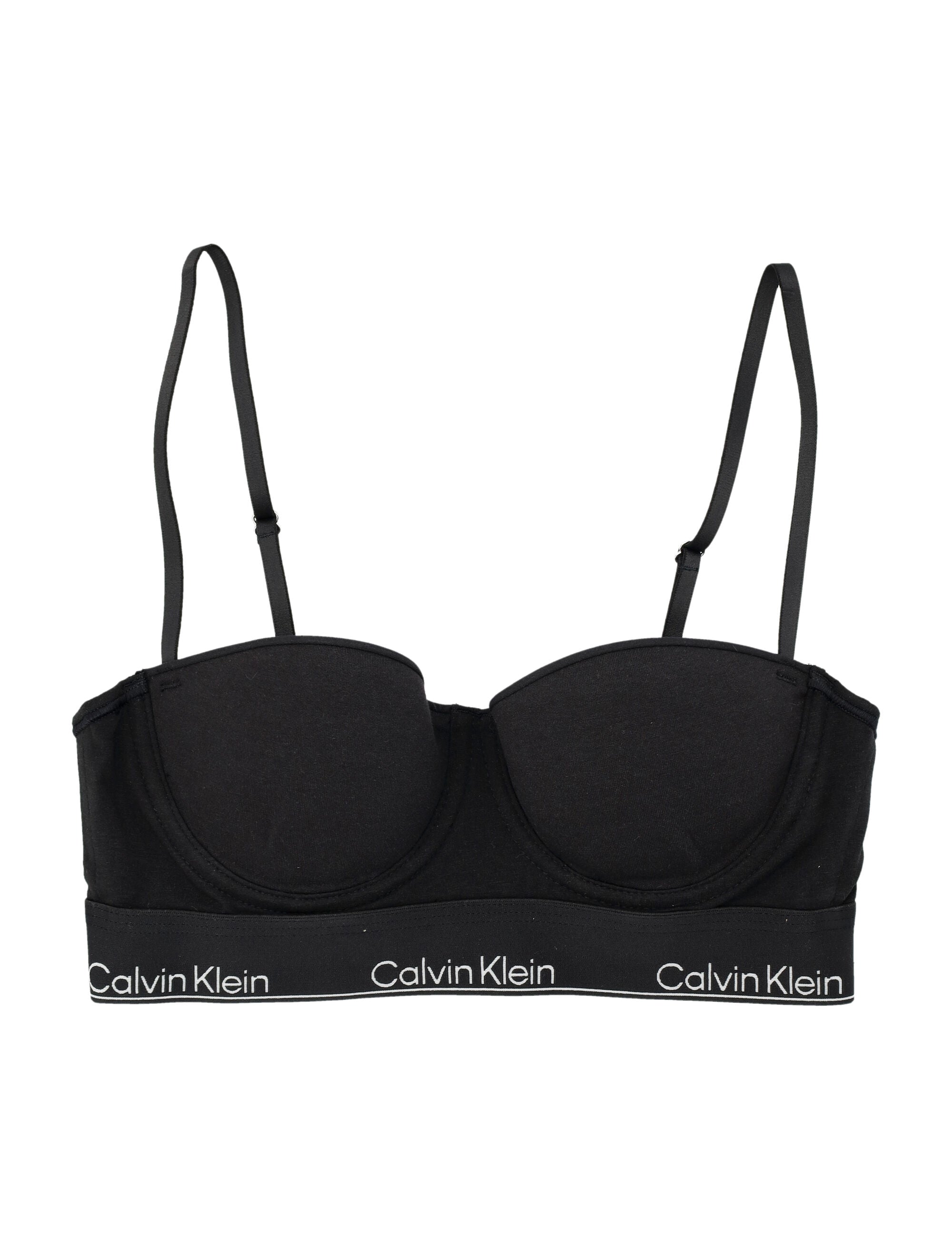 Calvin Klein Icon Cotton Modal bustier balconette bra Black