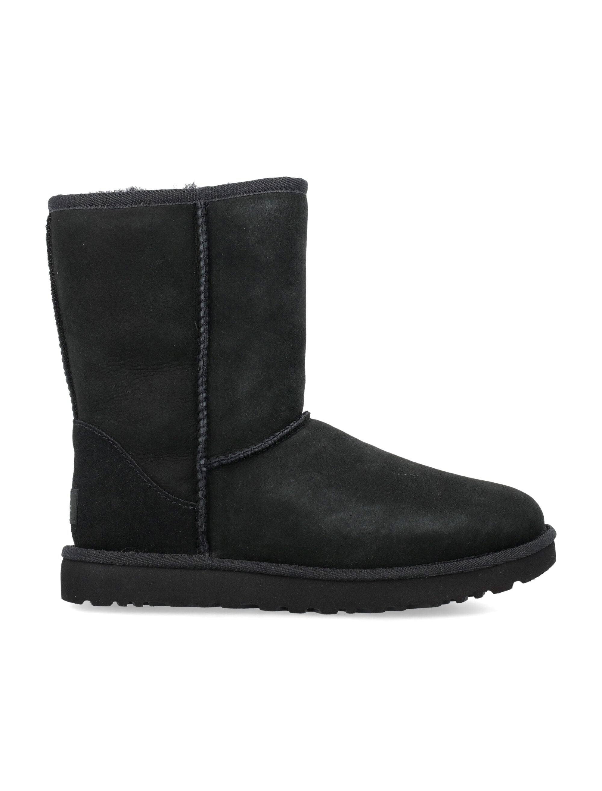 Ugg Womans Classic Short Ii Suede Boots Black Upper
