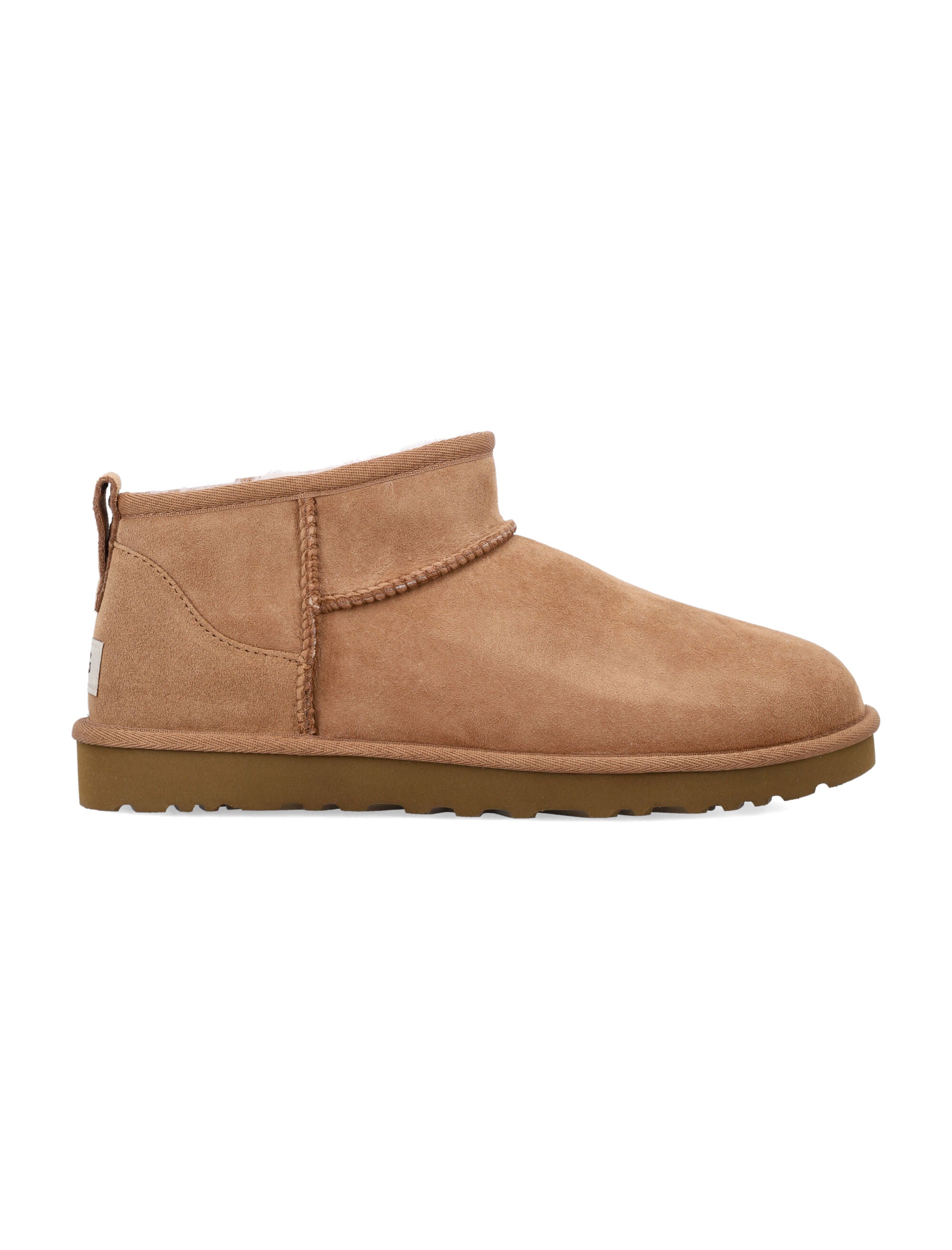 Mens Ugg Classic Ultra Mini Suede Boots Chestnut Upper Leather Lining