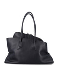 The Attico La Passeggiata Medium Leather Tote Black Calf Bos Taurus Lining Shoulder Bag