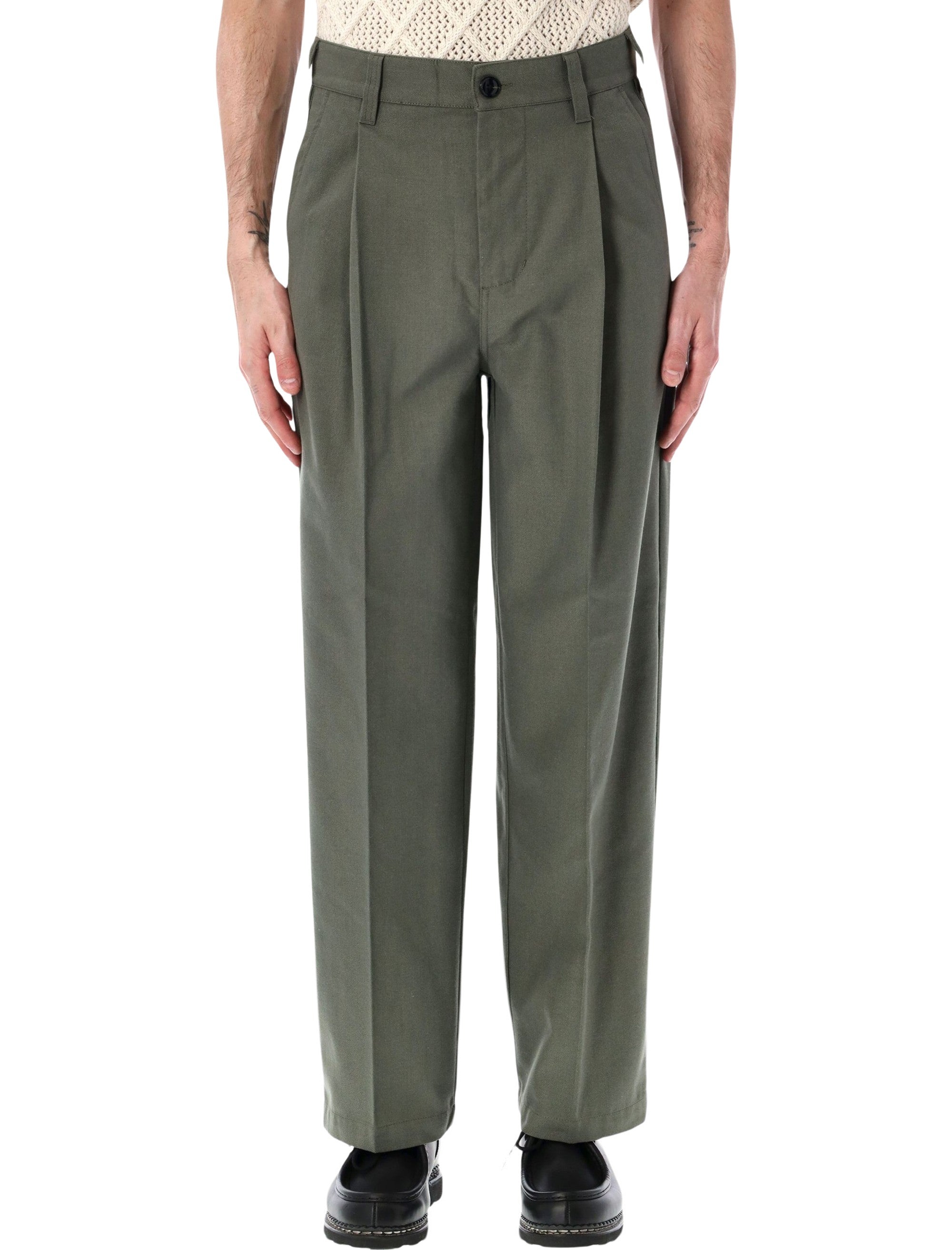Obey Dean pleated pants Tea Leaf Polyester