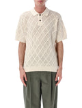 Obey Eryk Textured Knit Polo Birch Cotton T-shirt