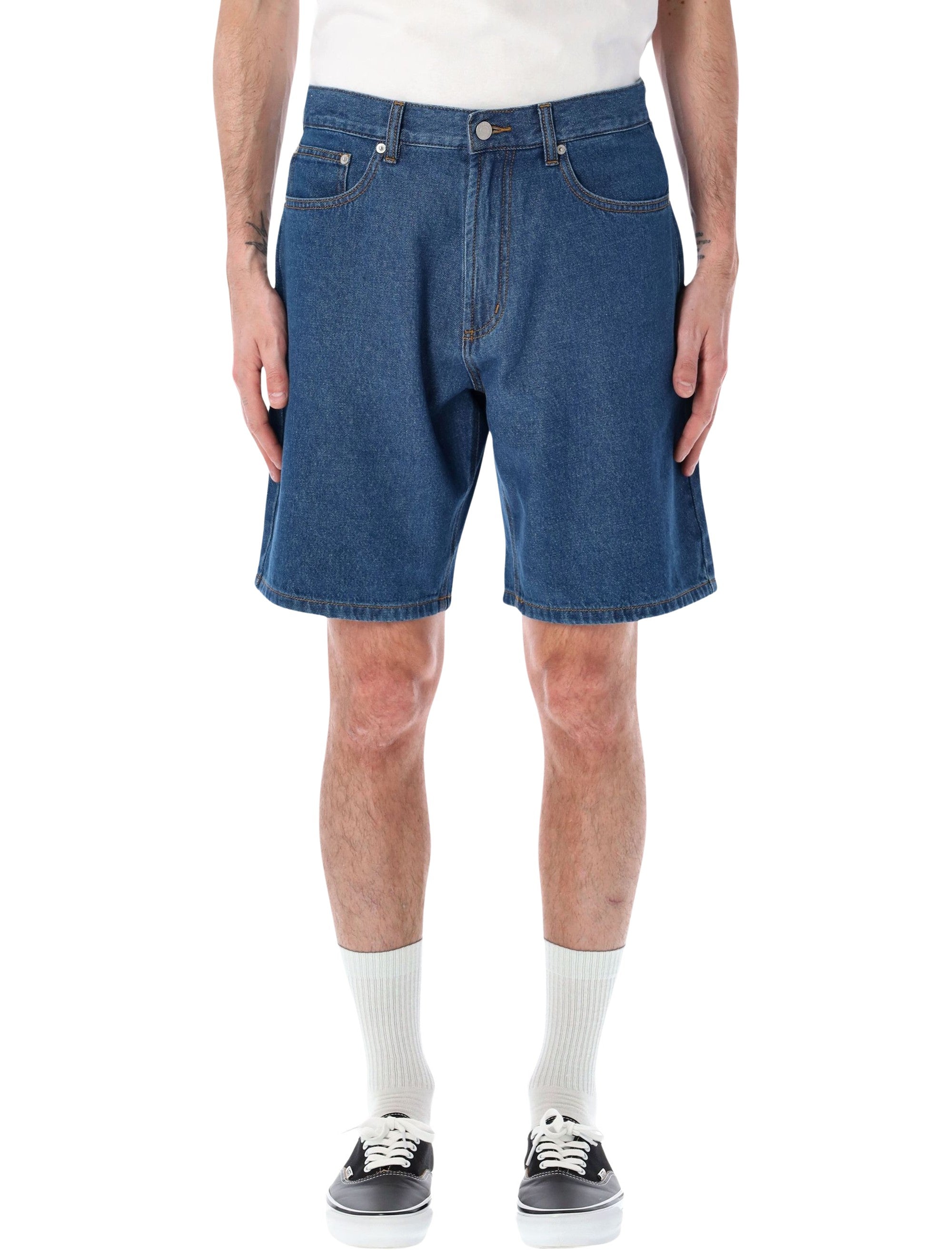 Obey Emerson Denim Shorts Blue Stone Wash Cotton