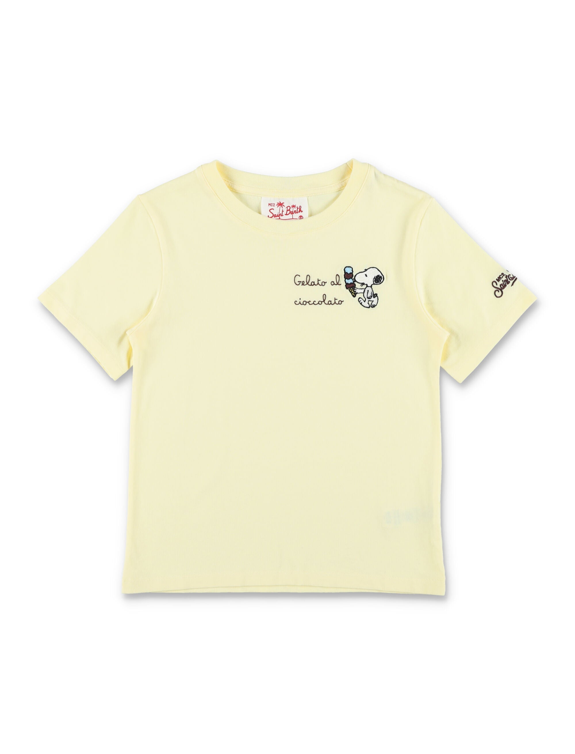 Mc2 Saint Barth Snoopy T-Shirt For Kids L.yellow Cotton Tshirt