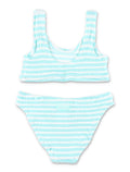 Mc2 Saint Barth Baker W Striped Crinkle Bikini For Girls Smeraldo Polyamide