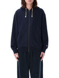 Champion Oversized Zip Hoodie Navy Cotton Sweatshirt