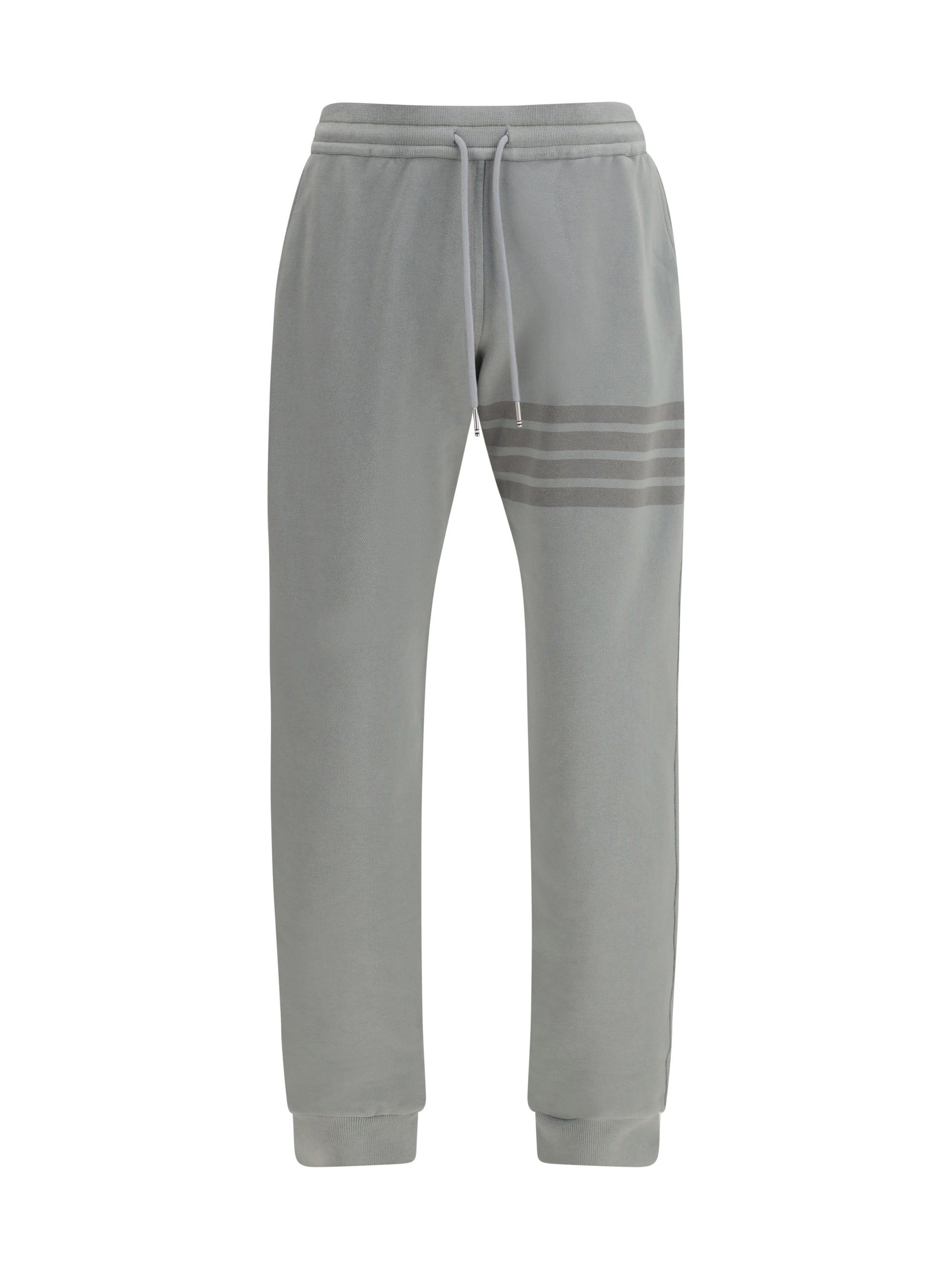 Thom Browne Striped Cotton Joggers — Gray