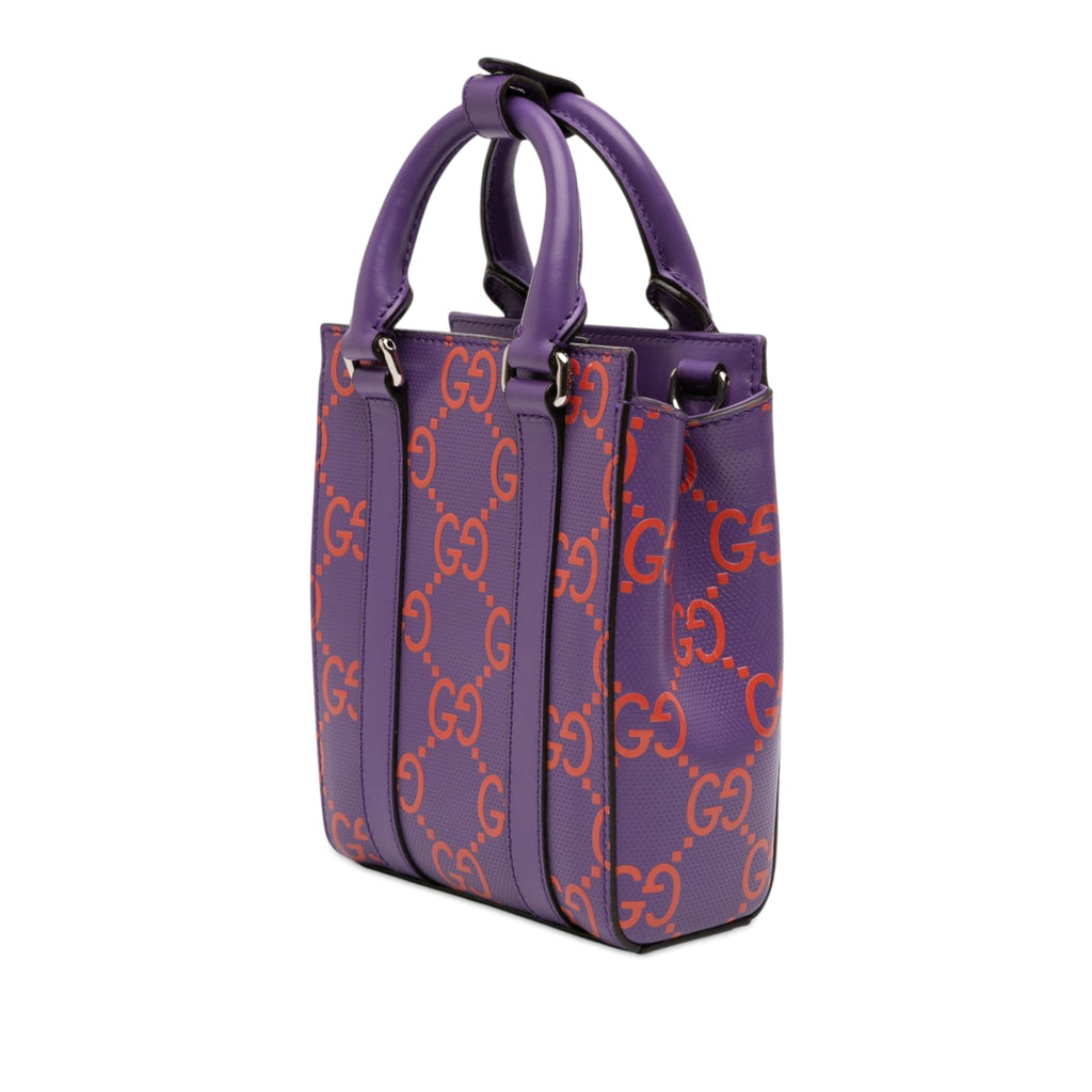 Mini GG Embossed Perforated Leather Tote